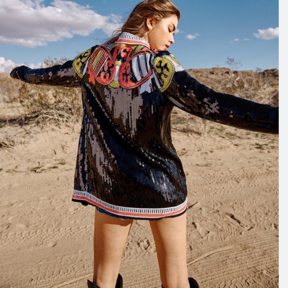 Nasty Gal Country Star Sequin Embellished Blouse Jacket Dress US4 - Picture 8 of 12